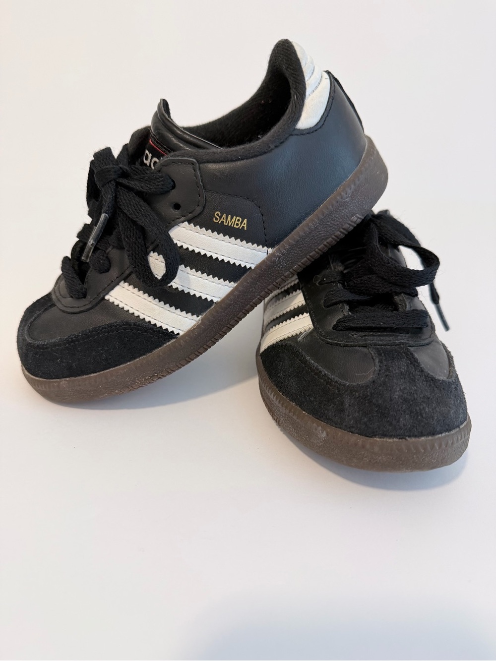 Adidas Samba OG Core Black/Cloud White/Gum Kids Soccer Shoes Size 11